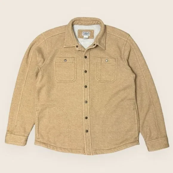 L.L. Bean Katahdin Iron Works Sherpa Lined Shirt Jacket Shacket Men’s Large - Picture 14 of 14